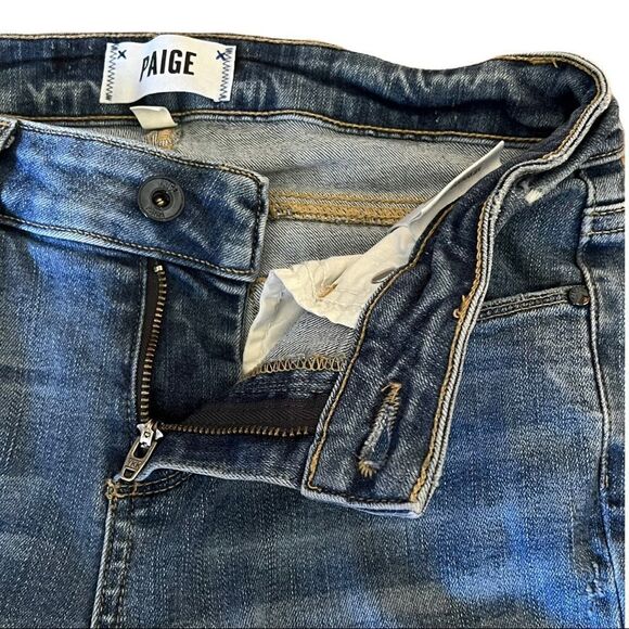 Paige verdugo Ankle Sienna Wash Light Distressed Stretch Denim Skinny Jeans - Picture 5 of 7